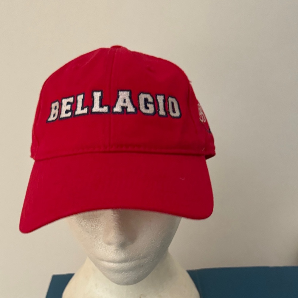 ✅ BELLAGIO Official MGM Las Vegas Resort Dad Hat Baseball Cap 100% Cotton -Red